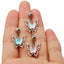 Elegant Tropical Butterfly Navel Ring - 316 Stainless Steel with Rhinestone and Acrylic Inlay