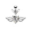 Elegant Heart Shape Butterfly Wings White Gold Plated Zircon Belly Ring