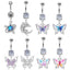 1 Piece Belly Rings Elegant Sexy Moon Butterfly 316 Stainless Steel  Alloy Plating Inlay Acrylic Rhinestones Zircon White Gold Plated