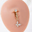 1 Piece Belly Rings Exaggerated Sweet Butterfly Copper Hollow Out Inlay Zircon