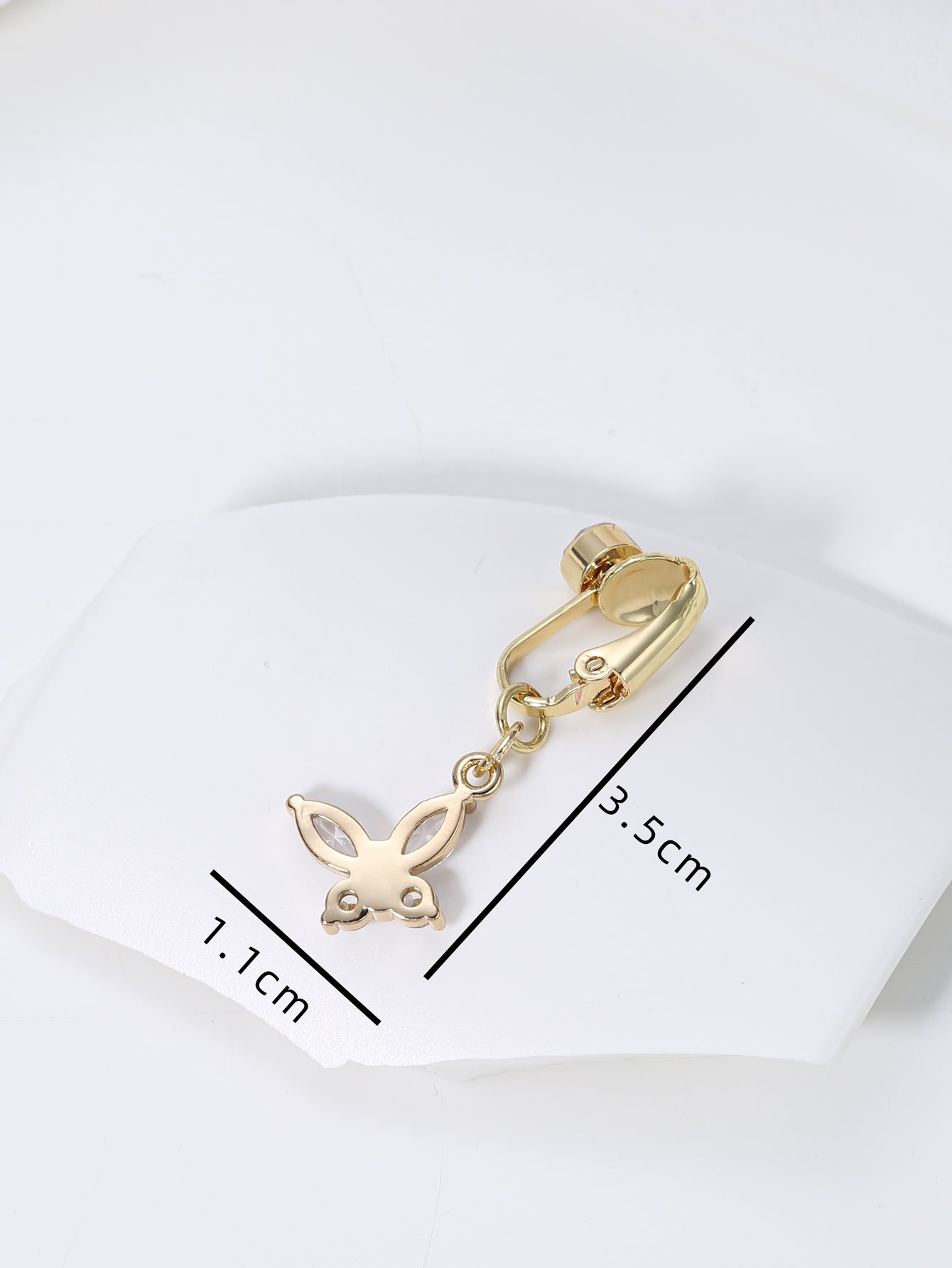 Exaggerated Butterfly Zircon Inlay Copper Belly Ring Clip