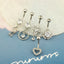 Heart Shape Zircon Inlay Belly Ring Set - Stainless Steel & Copper Components