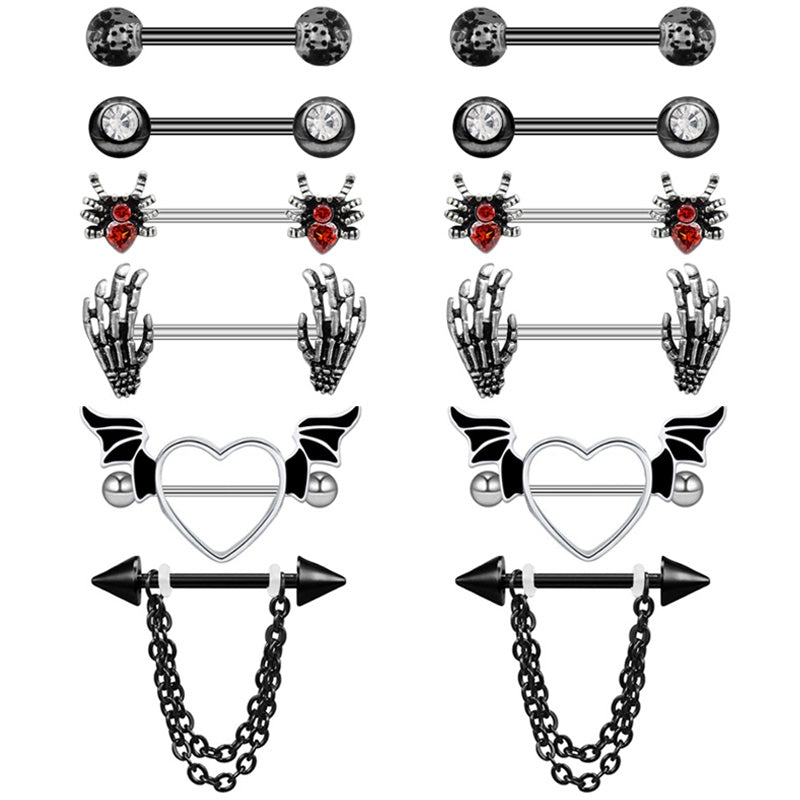 1 Piece Belly Rings Hip-Hop Punk Hand Spider 316 Stainless Steel  Arylic Alloy Plating Inlay Acrylic Rhinestones White Gold Plated