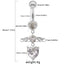 Heart Shape Winged Spider Belly Ring with Rhinestone Inlay - Gold & Silver Plated