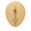 Vintage Cross Heart Belly Ring - 316 Stainless Steel with Rhinestones, Gold Plated