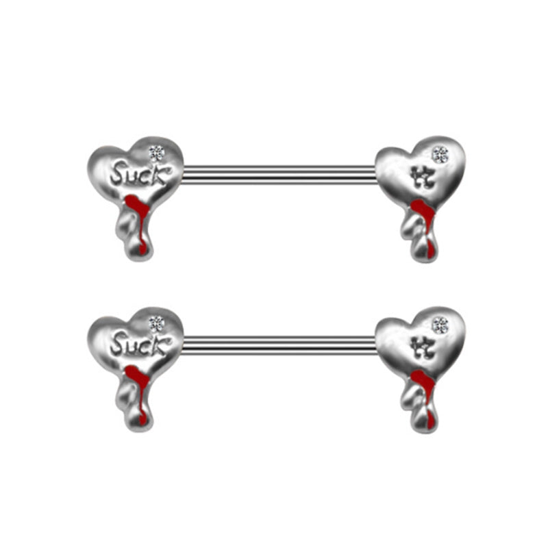 1 Piece Belly Rings IG Style Nordic Style Gothic Heart Shape 316 Stainless Steel  Alloy Inlay Rhinestones White Gold Plated Gold Plated Nipple Rings & Studs