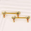 Nordic Gothic Heart Shape Belly and Nipple Rings - 316 Stainless Steel with Rhinestone Inlay, White and Gold Plated