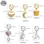 Butterfly Moon Heart Shape Non-Piercing Navel Ring with Rhinestones - 316 Stainless Steel & Gold Plated