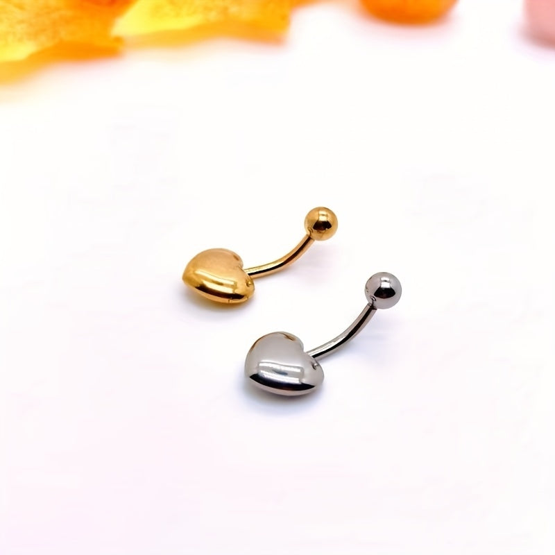 1 Piece Belly Rings Modern Style Cool Style Heart Shape Stainless Steel Plating None Gold Plated