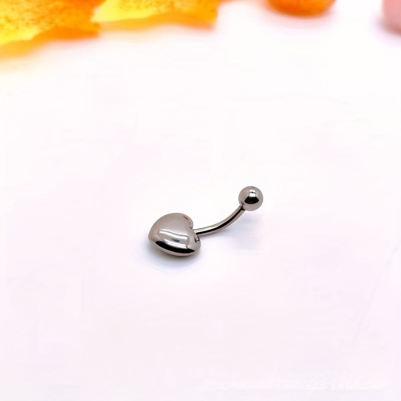 1 Piece Belly Rings Modern Style Cool Style Heart Shape Stainless Steel Plating None Gold Plated