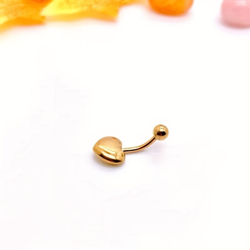 1 Piece Belly Rings Modern Style Cool Style Heart Shape Stainless Steel Plating None Gold Plated