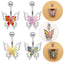 1 Piece Belly Rings Princess Cute Shiny Butterfly 316 Stainless Steel  Alloy Plating Inlay Acrylic Rhinestones White Gold Plated