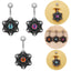 1 Piece Belly Rings Retro Exaggerated Punk Flower 316 Stainless Steel  Alloy Inlay Acrylic Black Nickel