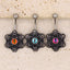 Retro Punk Flower Belly Ring - 316 Stainless Steel & Black Nickel Alloy with Acrylic Inlay