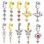 1 Piece Belly Rings Sexy Heart Shape Butterfly Planet 316 Stainless Steel  Alloy Plating Inlay Acrylic Rhinestones Glass White Gold Plated Gold Plated