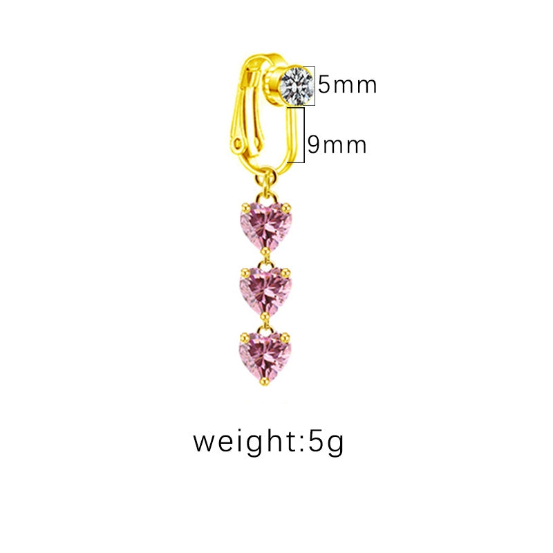 1 Piece Belly Rings Sexy Heart Shape Butterfly Planet 316 Stainless Steel  Alloy Plating Inlay Acrylic Rhinestones Glass White Gold Plated Gold Plated