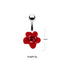 Heart Shape Flower & Butterfly Belly Ring - Stainless Steel with Rhinestones