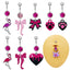 Flamingo and Cat Claw Navel Ring with Rhinestones and Gold Plating