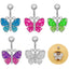 Butterfly Belly Ring 316 Stainless Steel White Gold Plated