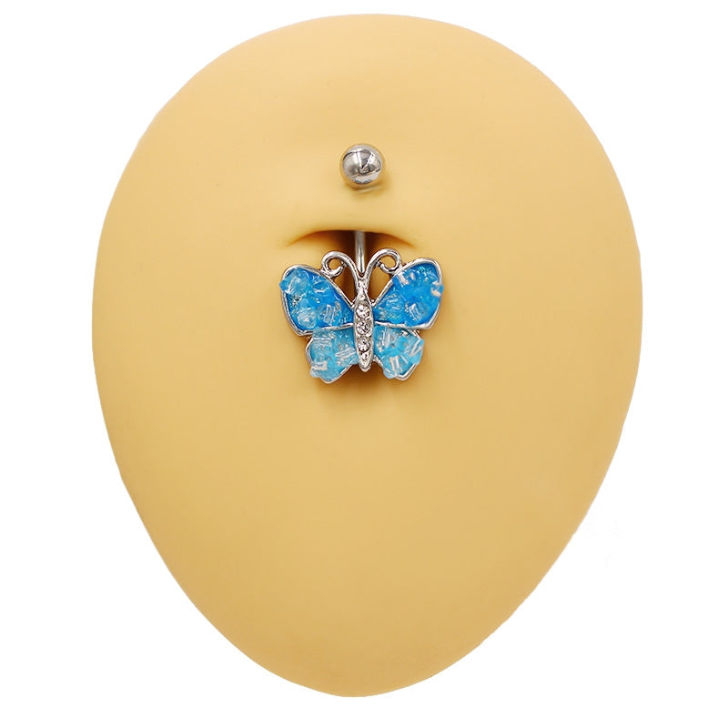 1 Piece Belly Rings Simple Style Classic Style Butterfly 316 Stainless Steel  Alloy Butterfly White Gold Plated