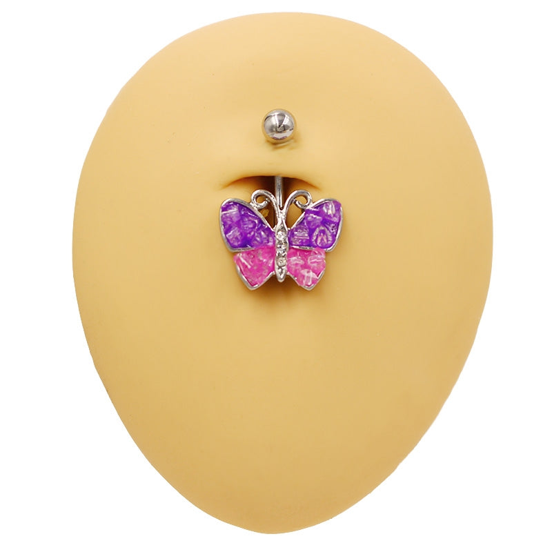 1 Piece Belly Rings Simple Style Classic Style Butterfly 316 Stainless Steel  Alloy Butterfly White Gold Plated