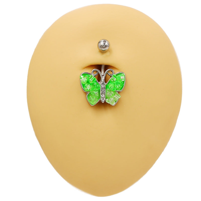 1 Piece Belly Rings Simple Style Classic Style Butterfly 316 Stainless Steel  Alloy Butterfly White Gold Plated