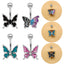 Butterfly Belly Button Ring 316 Stainless Steel with Rhinestones and Resin Inlay