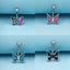 Butterfly Belly Button Ring 316 Stainless Steel with Rhinestones and Resin Inlay