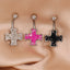 1 Piece Classic Cross Belly Ring 316 Stainless Steel White Gold Plated