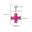 1 Piece Classic Cross Belly Ring 316 Stainless Steel White Gold Plated