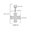 1 Piece Classic Cross Belly Ring 316 Stainless Steel White Gold Plated