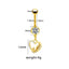 Heart Butterfly Belly Ring - 316 Stainless Steel with Resin Rhinestones, Gold & White Gold Plated