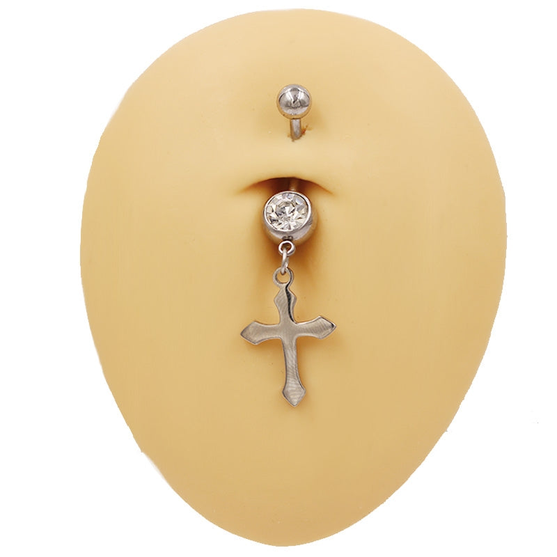 Star Skull Belly Ring 316 Stainless Steel with Resin Glass Inlay, Gold and Silver Plated