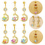 Moon Design Belly Ring - 316 Stainless Steel with Resin Rhinestones and Gold Plating