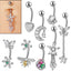 1 Piece Belly Rings Simple Style Flower Butterfly 304 Stainless Steel Copper Inlay Zircon