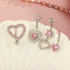 Heart Shape Zircon Inlay Stainless Steel Belly Ring Set