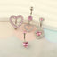 Heart Shape Zircon Inlay Stainless Steel Belly Ring Set