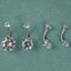 Stainless Steel Zircon Inlay Belly Ring - Double-Ended Navel Piercing Jewelry