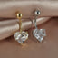 Streetwear Heart Shape Zircon Stainless Steel Belly Ring 14G Piercing Jewelry