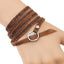 Classical Letter Alloy Buckle Unisex Cowhide Bracelet Set