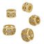 1 Piece Copper 18k Gold Plated Geometric Flower Bead Spacer with Artificial Gemstones