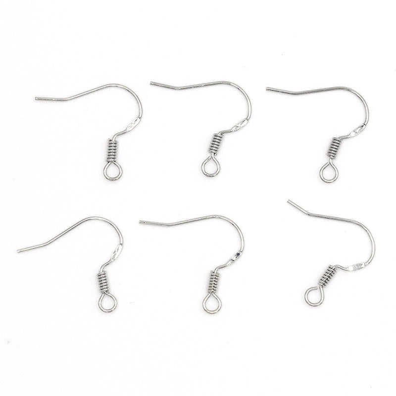 Copper Geometric U-Shaped Earring Hooks with Bead for DIY Jewelry Making