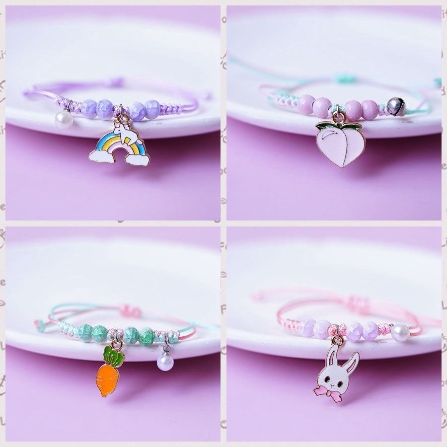 Cute Cartoon Rabbit Alloy Beaded Women's Bracelet - Fashionable Couple and Girlfriend Accessory 2024