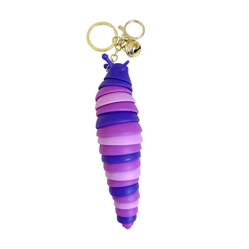 Cute Caterpillar Slug Keychain for Women - Cartoon Bag Charm and Car Accessory