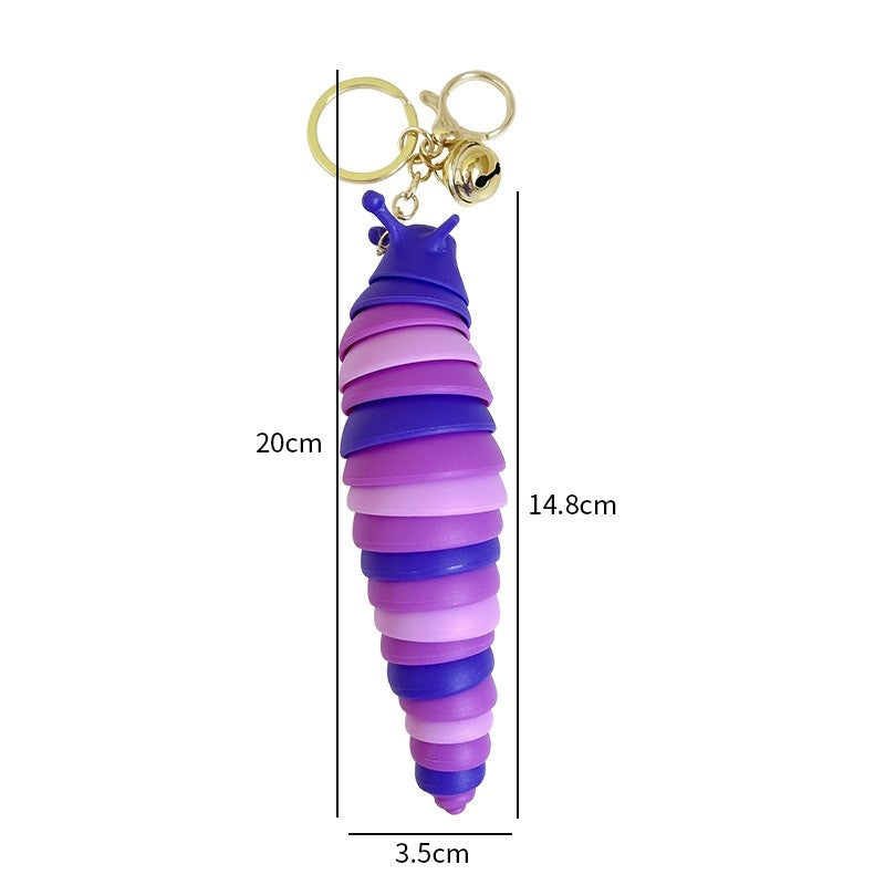 Cute Caterpillar Slug Keychain for Women - Cartoon Bag Charm and Car Accessory