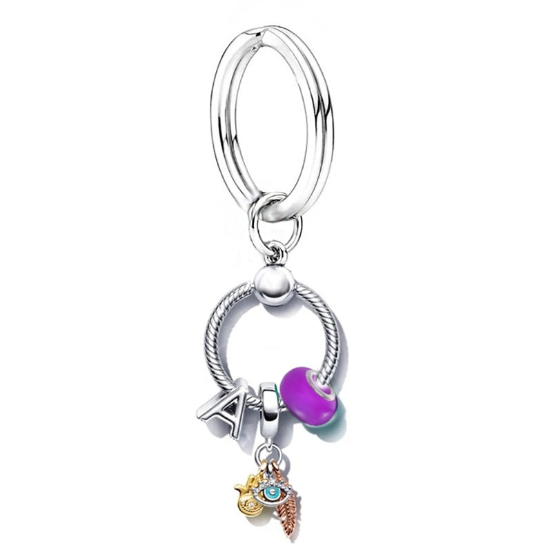 Cute Letter Titanium Steel Unisex Keychain Pendant