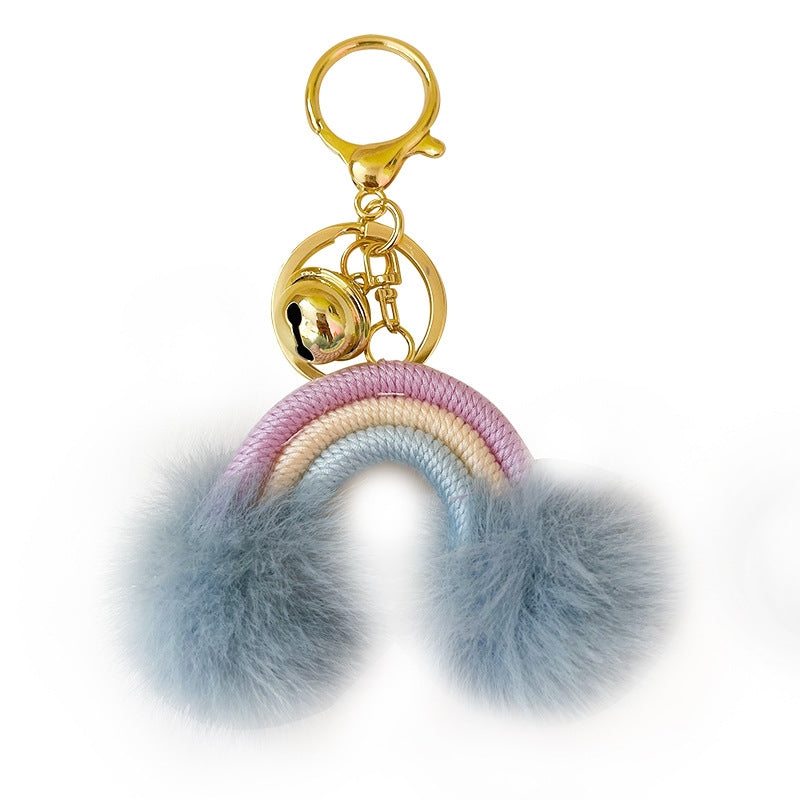 Cute Rainbow Cotton String Bohemian Keychain Pendant