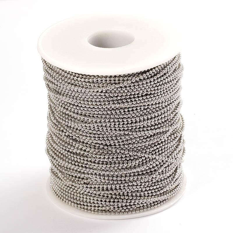 3mm 304 Stainless Steel Polished Bead Chain for DIY Accessories