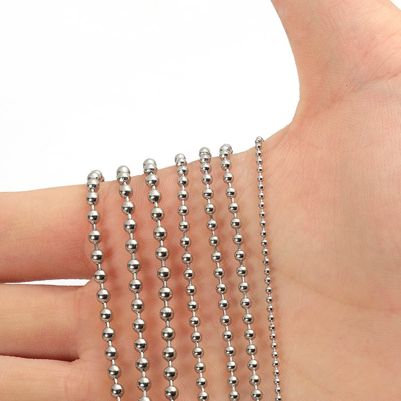 3mm 304 Stainless Steel Polished Bead Chain for DIY Accessories