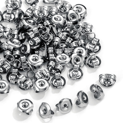 1 Piece 6mm 304 Stainless Steel Polished Ear Nuts for DIY Jewelry Making